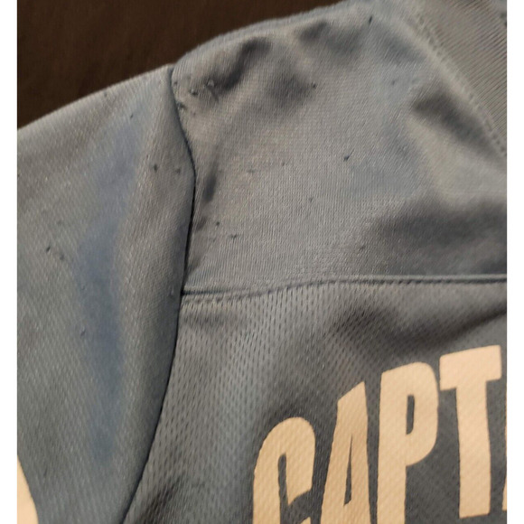 Captain America Boys Blue Long Sleeve With Shield Logo Marvel Size 7 T-Shirt - Picture 4 of 8